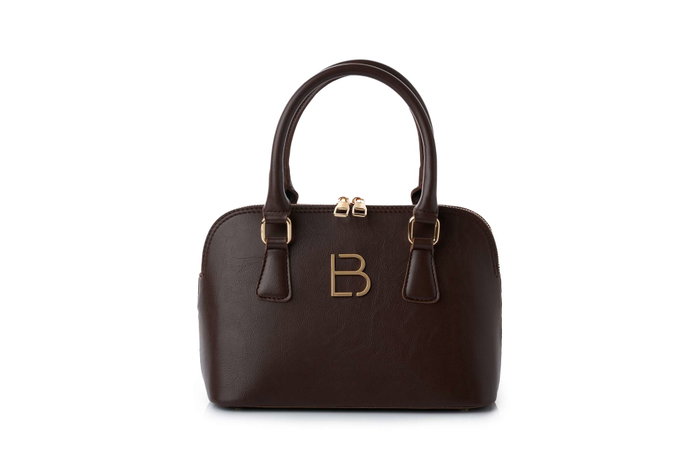 Lucky Bees Brigitte v2 Bolso de Mano Marrón Chocolate, Cuero de Polivinilo, Elegante y Versátil